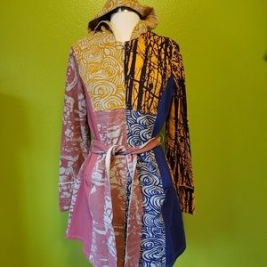 NWT patchwork zippered jacket, medium